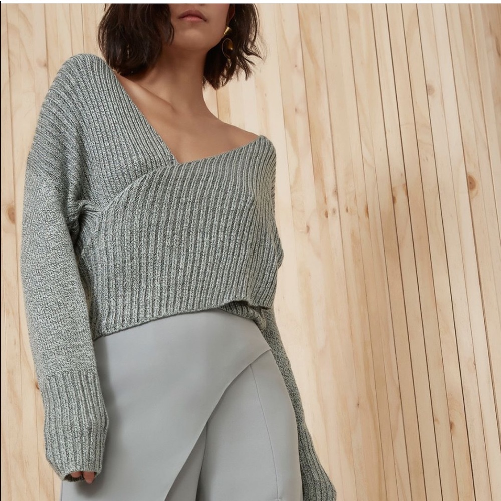 CMEO Collective marbled teal sweater